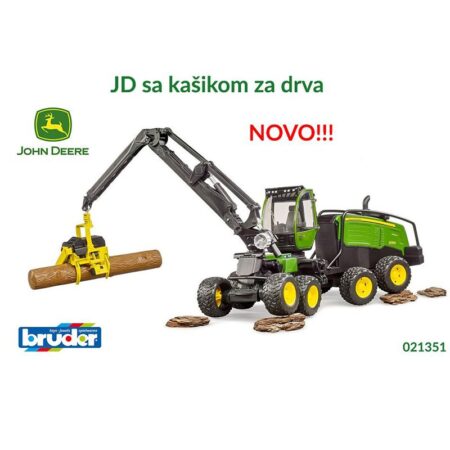 Traktor John Deere sa kašikom za drva 021351