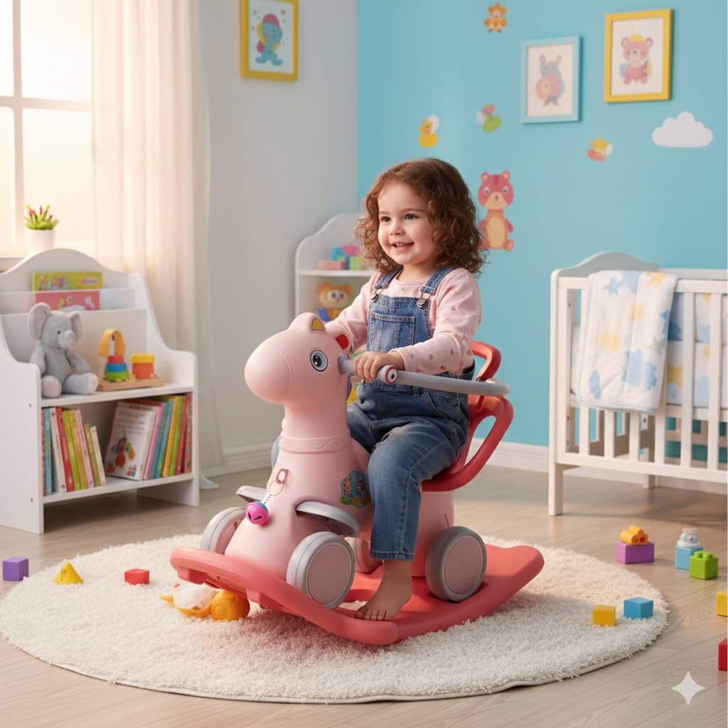 Konjić 2u1 sa ručkom za guranje i muzikom 620/1