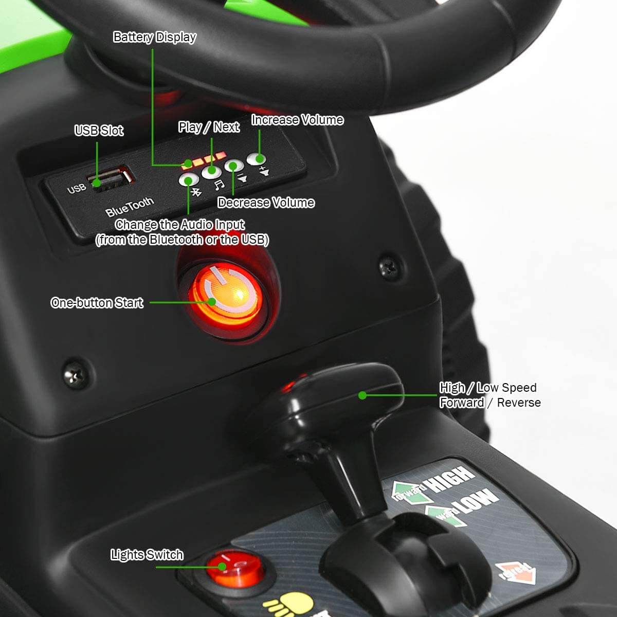 Traktor na akumulator sa prikolicom