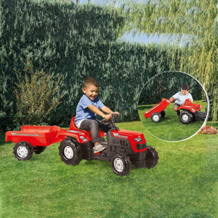 Crveni Traktor sa prikolicom 081469