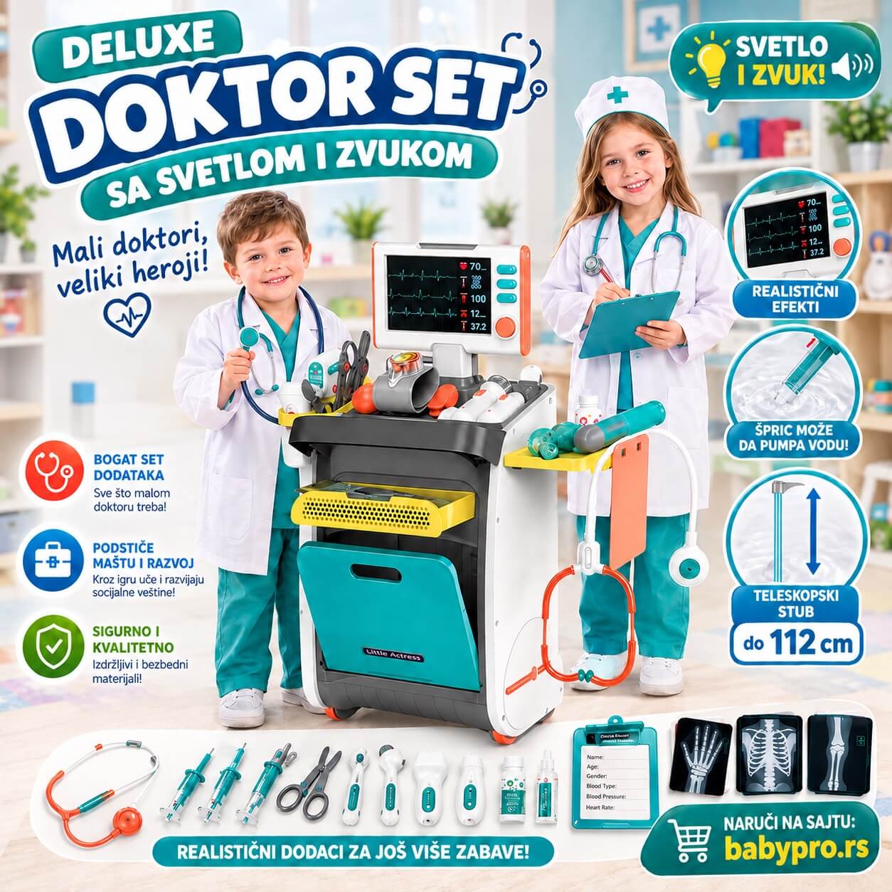 Deluxe doktor set sa svetlom i zvukom