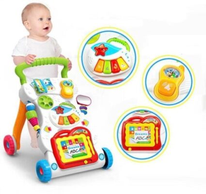 Igračka za dete od godinu dana - Muzička šetalica 3u1 sa igračkama