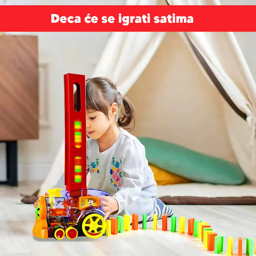 Vozić za decu koji slaže domine