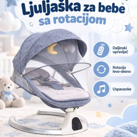 Ljuljaška za bebe sa rotacijom i daljnskim