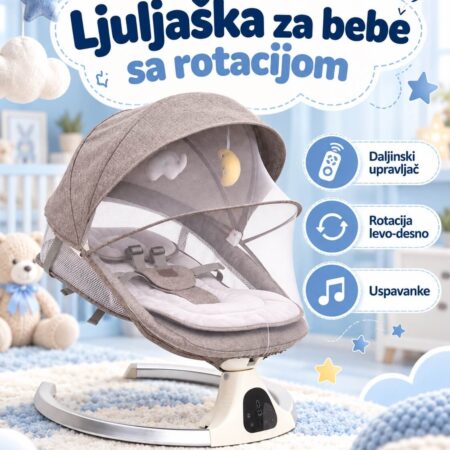 Ljuljaška za bebe sa rotacijom i daljnskim