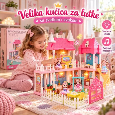 Velika kućica za lutke sa svetlom i zvukom