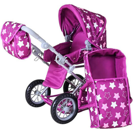 Kolica za lutke Ruby - Star dark Pink 631450