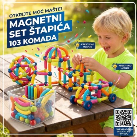 Magnetni set štapića 103 komada