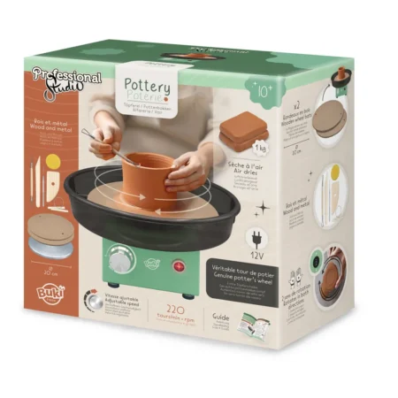 BUKI Professional Studio Pottery pravi grncarski tocak 220 rpm sa glinom i alatom za decu 10+