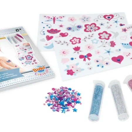 BUKI Glitter Tattoos sadrzaj seta - sabloni glitter aplikator