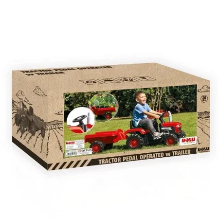 Dolu Ranchero pedal traktor sa prikolicom crveni 143cm 30kg 081537