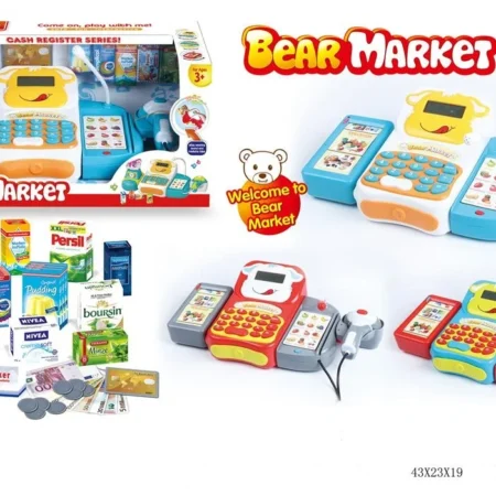 LingTong Bear Market decja kasa sa skenerom novcanicama kovanicama i pravim maketama namirnica