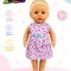 Lutka Lila plavokosa beba u roze cvetnoj haljini 026106