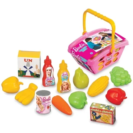 Dede Barbie roze mala market korpa sa voce povrce i namirnicama maketama za devojcice