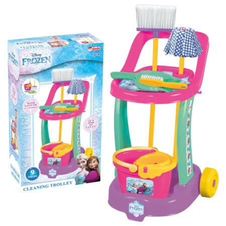 Dede Disney Frozen Cleaning Trolley dečija kolica za ciscenje sa metlom i kantom za devojcice 3+
