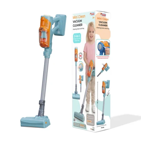 Dede Mini Clean dečji usisivač 2u1 — plavi sa zvukom 70cm 041330 (3+)