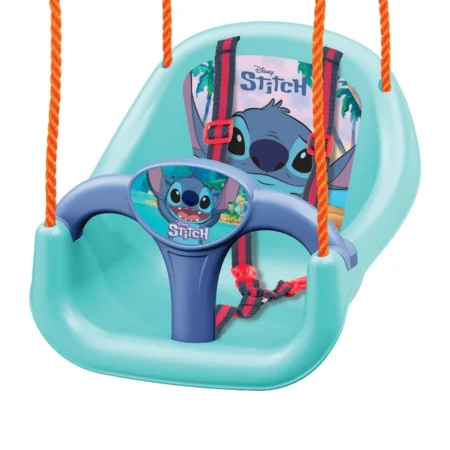 Dede Disney Stitch bebi ljuljaška — tirkizna sa zaštitnim volanom i pojasom 140746
