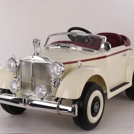 Retro RR dečji auto na akumulator bež — oldtajmer 12V 7Ah sa 4 motora