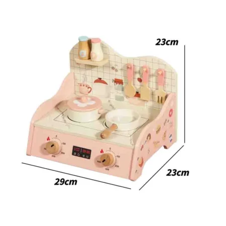 Dečija drvena ploča za kuvanje roze/bela MSN25001 — slika 5