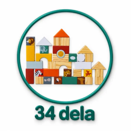 Drvena kolica sa kockama – 34 dela — slika 2