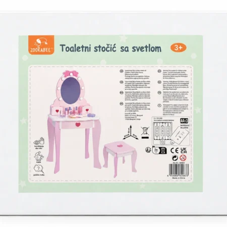 Drveni toaletni sto sa svetlom — slika 2