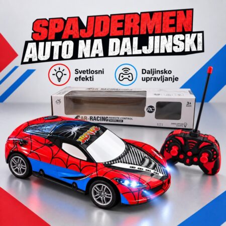 Spajdermen auto na daljinski sa svetlom