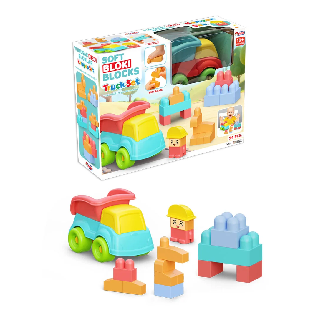 Dede Soft Bloki Blocks Truck Set 041231 — mekane kocke 24 dela sa kamiončićem