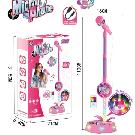 Mikrofon na postolju roze